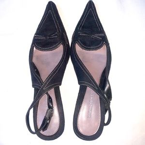 Highlights Black Pointed Toe Heels Size 7
